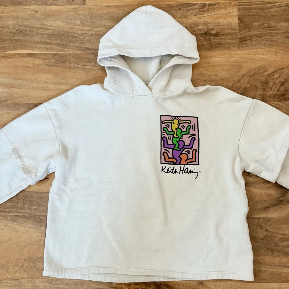 KEITH HARING H&M YOUTH 8/10 Bronceado Sudadera con Capucha Sudadera Camisa Foto 2 de 4