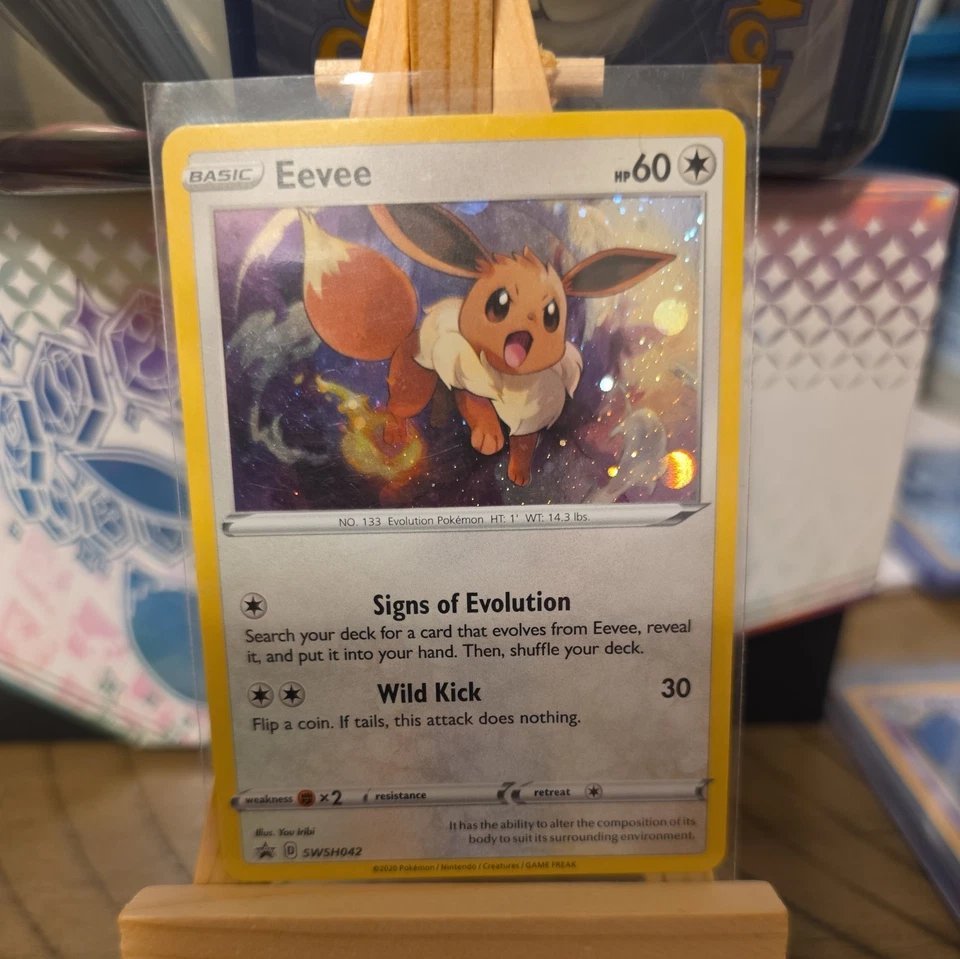 Eevee SWSH042 SWSH: Sword & Shield Promo Cards Holo, DOUBLE SWIRL! - Image 2 of 3