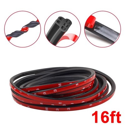 Universal Car Door Rubber Weather Seal Hollow Strip Weatherstrip 16FT 5M L-Shape