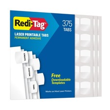Laser Index Tabs Divider Labels Permanent Adhesive 375 White 39017 B39017 1-1