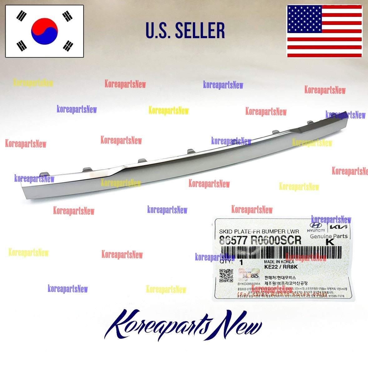 FRONT Bumper Center Lower Skid Plate 86577-R0600SCR ⭐OEM⭐ Kia