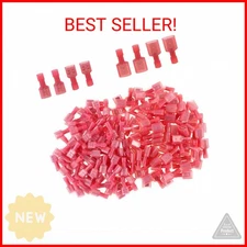 Glarks 100pcs 22-16 Gauge Fully Insulated Female Male Spade Nylon Quick Disconne
