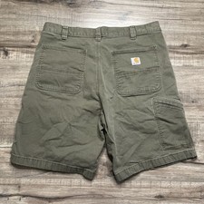 Men s Carhartt Relaxed Fit Rugged Flex Rigby Shorts Olive Green Workwear 36x9.5