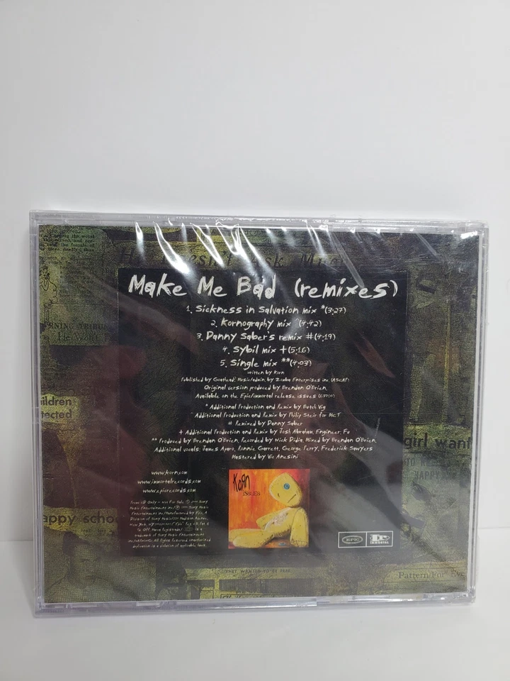 Korn Make Me Bad (Remixes)  USA PROMO CD Single Still Sealed - Image 2 of 4