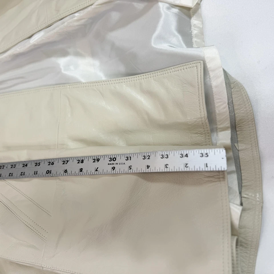 MODA MARTANI кожаное пальто женщин XL слоновой кости качели воротника сделано в США стиль 35 - Изображение 2 из 4