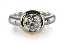 Ring Solitär Brillant ca. 1,19 ct N/VVS 2 75...