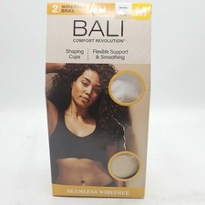 Bali Women's Comfort Revolution Wire Free Shaping Bra White/ Nude 2 Pk Size Med