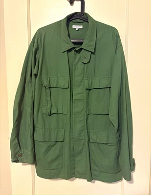 Engineered Garments Men's Green Military Field Jacket L Cotton Ripstop w/Pockets