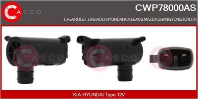 Casco Waschwasserpumpe, Scheibenreinigung CWP78000AS für CHEVROLET DAEWOO KIA