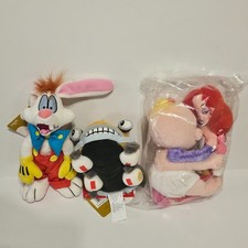 Lote de 4 Gorros Disney Who Enmarcados Roger Rabbit Bean Bag Gorro Peluche todo nuevo con etiquetas
