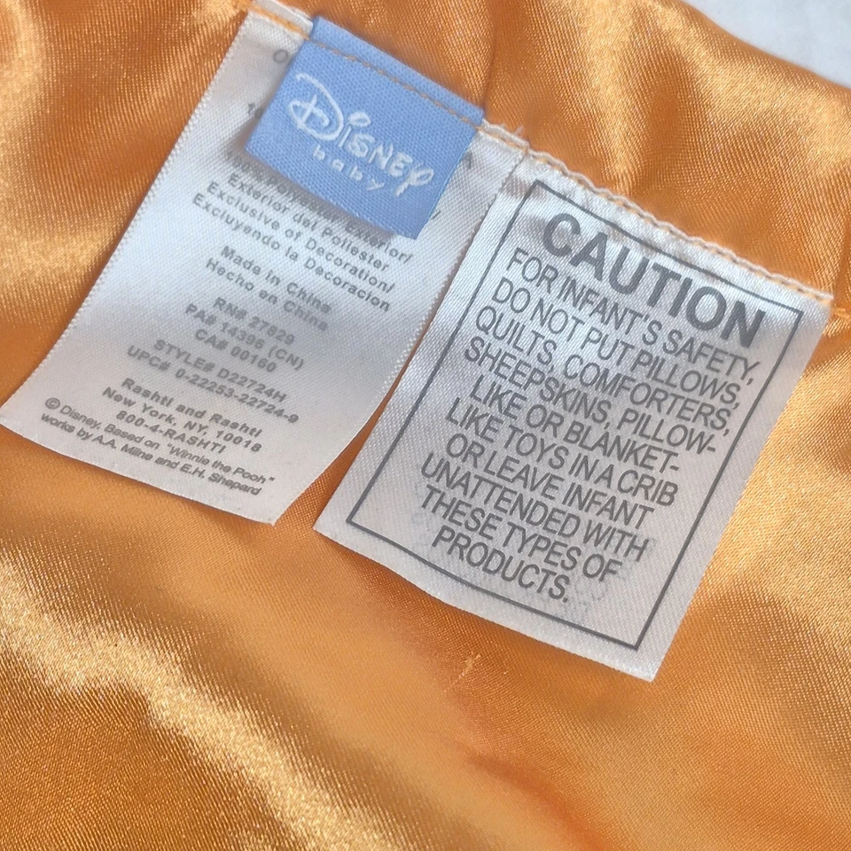 Disney Baby Tigger Naranja Bordado Satén Lovey Manta de Seguridad Juguete Sonajero Foto 4 de 4