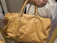 Isanti Made In Italy genuine leather weekender travel bag vintage