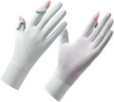 Sun Protection Gloves for Women, Full Finger Touchscreen UV Gloves, Non Slip Bre