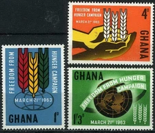 Ghana 1963 Freedom from Hunger MNH (SC# 132-134)