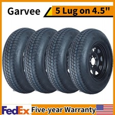 4-pcs St20575d14 Trailer Tires Wheels 5 Lug On 4.5 14 Rims Load Range C 4-pcs St20575d14 Trailer Tires Wheels 5 Lug On 4.5 14 Rims Load Range C
