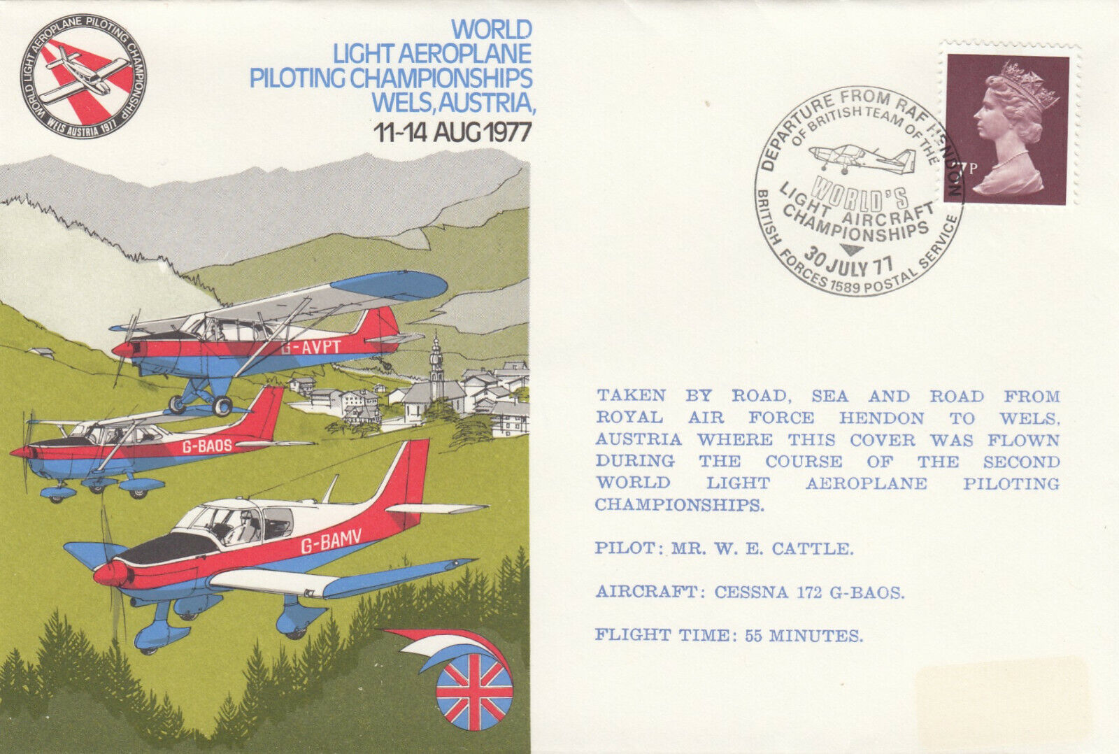 (69441) CLEARANCE GB Cover World Light Aeroplane Pilot Championships BFPS 1977