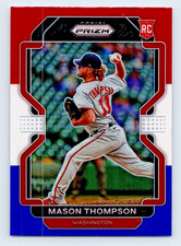 2022 Panini Prizm Baseball Red White Blue Prizm Rookie Mason Thompson Washington