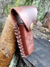 4" Brown  Leather Sheath Belt Knife Holder Pocket Knife Folding Knife Free Ship