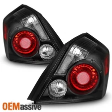 Fits 2007-2012 Altima Sedan Black Tail Lights Replacement Brake Lamps Left+Right