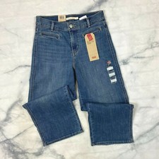 Levis Classic Utility Wide Leg Crop Jeans Size 2 Womens Mid Rise 791000009