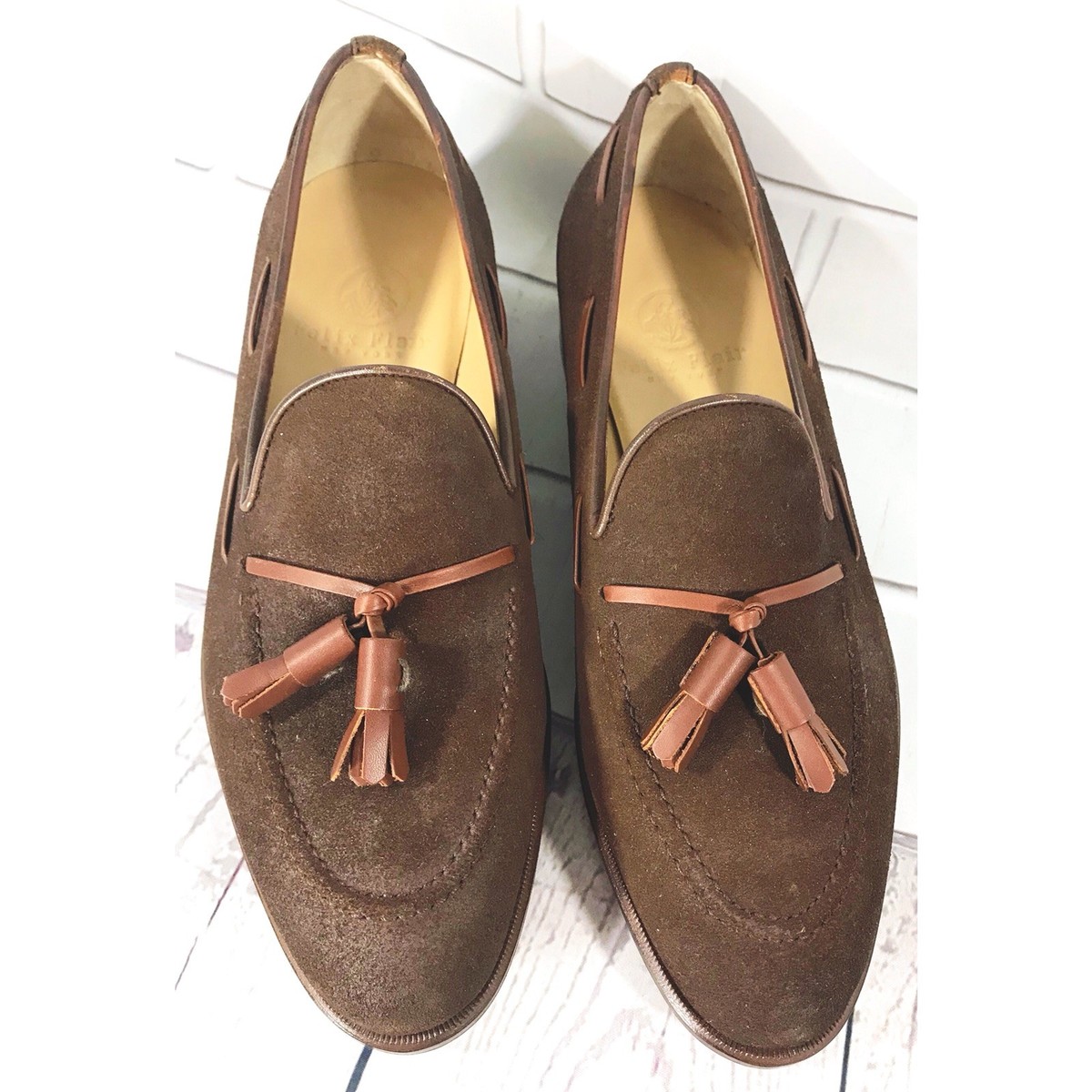 NEW Felix Flair New York The Brown Loafer Suede Tassel Mens Shoes