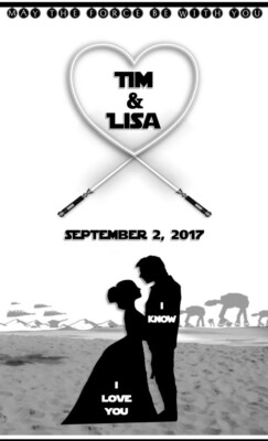 10 Personalized Star Wars Theme Vellum Wedding Luminaries Centerpieces Decor