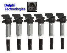 Delphi OEM Ignition Coil 6pcs OEM Original for BMW 6-Cylinder 3.0L Gas