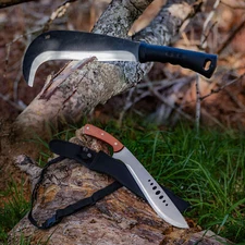 OUTDOOR HUNTING SURVIVAL MACHETE KNIFE FUL TANG KUKRI DESIGN SHARP CAMPING TOOL