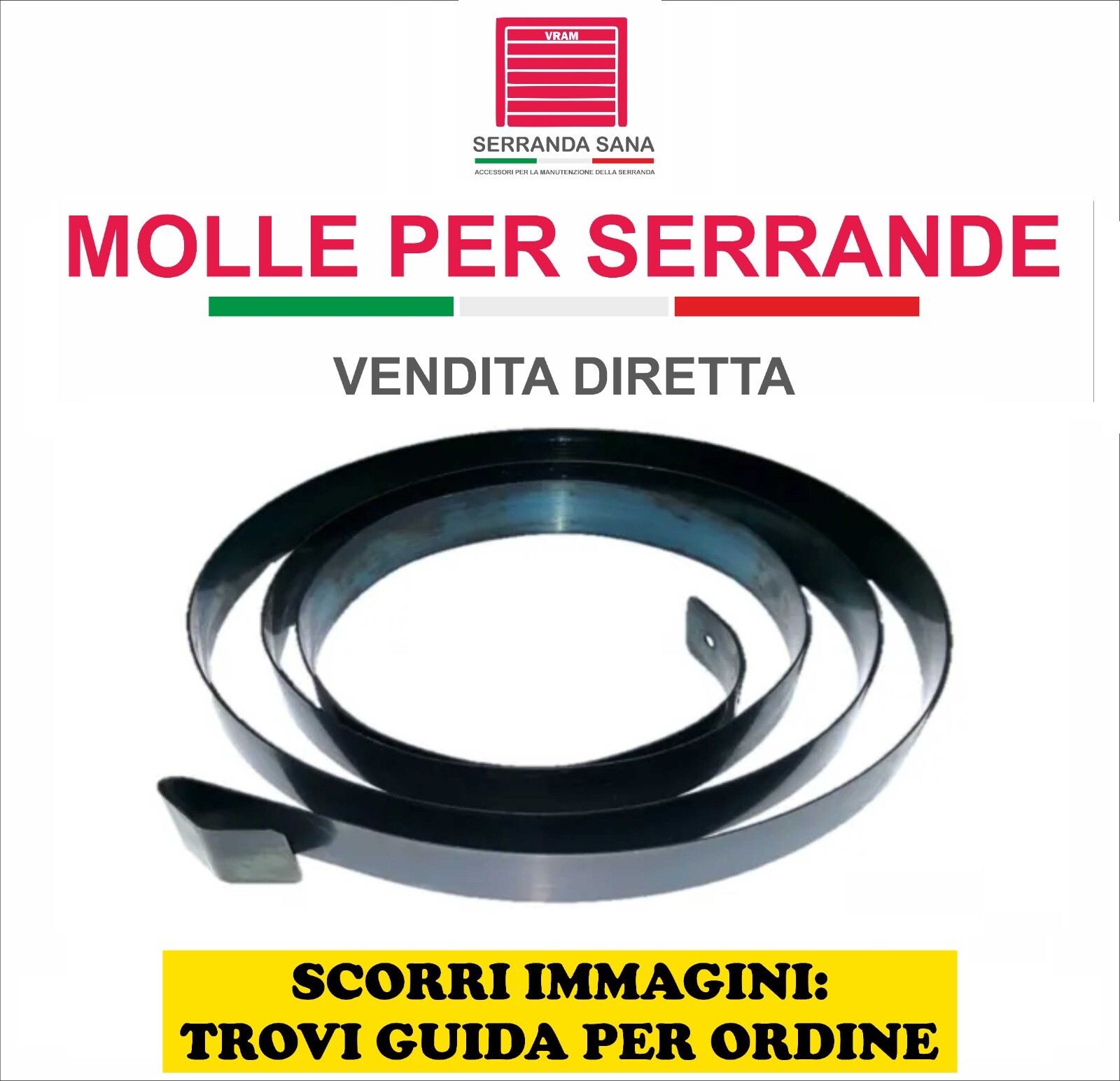 MOLLA PER SERRANDE GARAGE IN ACCIAIO TEMPERATO C67s ALTA RESISTENZA -MADEinITALY