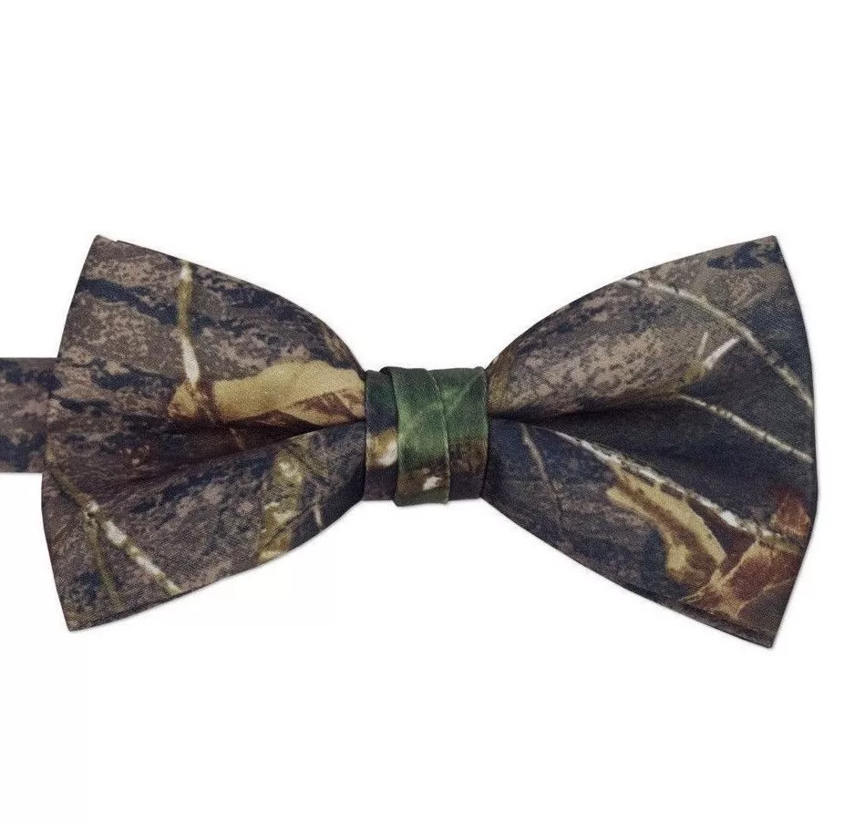 NEW Men's Real Mossy Oak Bow Tie BREAK UP Camo Camouflage Banded Adjustable  | eBay