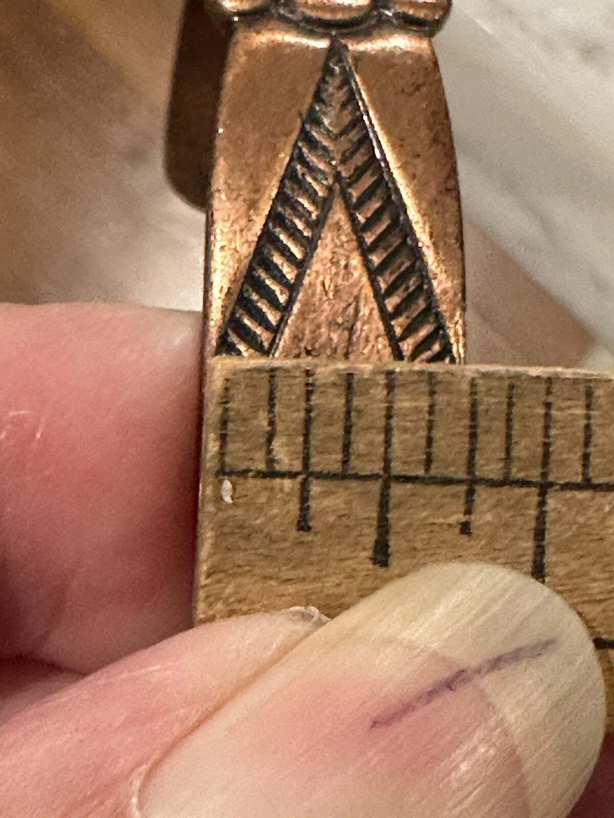 VTG. Solid Copper Bell? Trading Post Cuff Bracele… - image 9