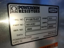 POWEROHM PF100R1K60 , BRAKING RESISTOR , 100 OHMS  / 1600W,  N/NIB (PIC)