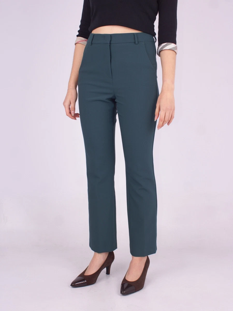 Women's Weekend Max Mara Green High Waisted Capri Trousers Size EU 34