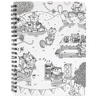 Hall Pass Adult Coloring Spiral Bound Sketchbook Kitty Karaoke 8.5x11 373582 Hall Pass Adult Coloring Spiral Bound Sketchbook Kitty Karaoke 8.5x11 373582