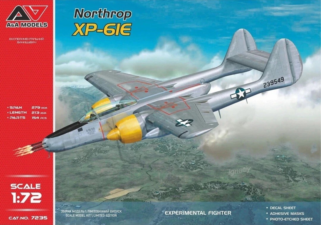 A&A Models 7235 1:72nd scale Northrop XP-61E Experimental Escort Fighter