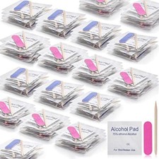 48 Sets Disposable Manicure Kit 3-Piece Nail Files Set Includes Nail File
