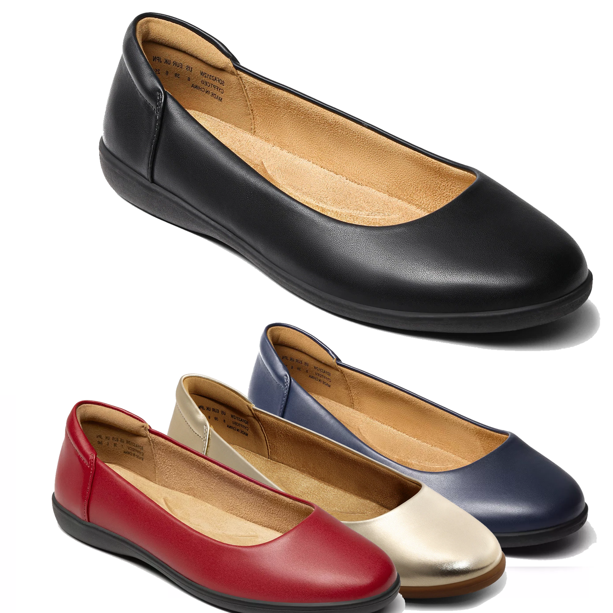 Ballerina Flats Cushioned Flats For Work Soft Line Womens Shoes