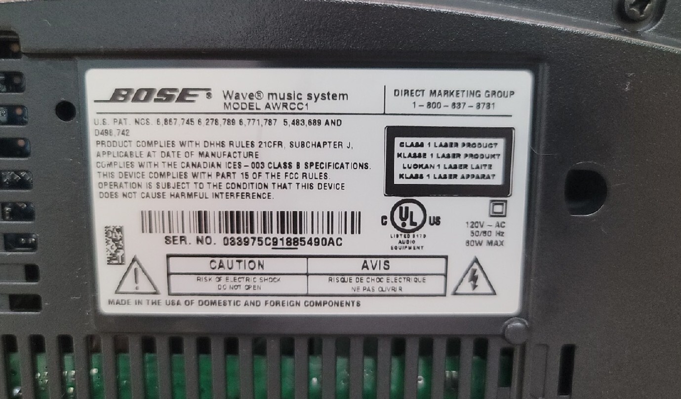 Bose Wave Music System  CD, AM/FM, Alarm -w/ New Sealed Bose Remote - VGC