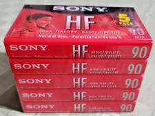5 Pack SONY HF High Fidelity Normal Bias 90 min Blank Audio Cassette Tapes New