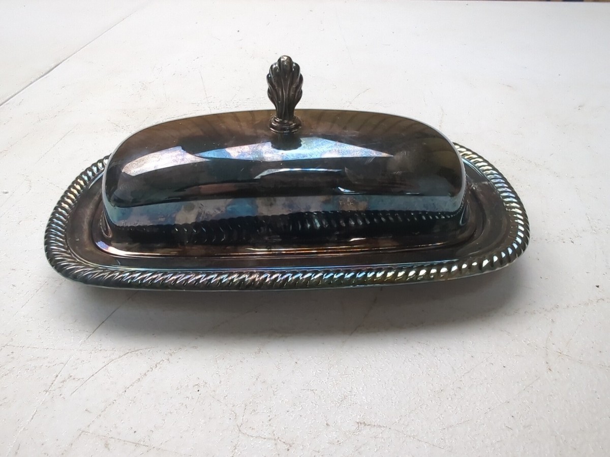 【WM.A. Rogers】バターディッシュ / ブレットサーバー Vintage WM A Rogers silver plated lidded butter dish – THE