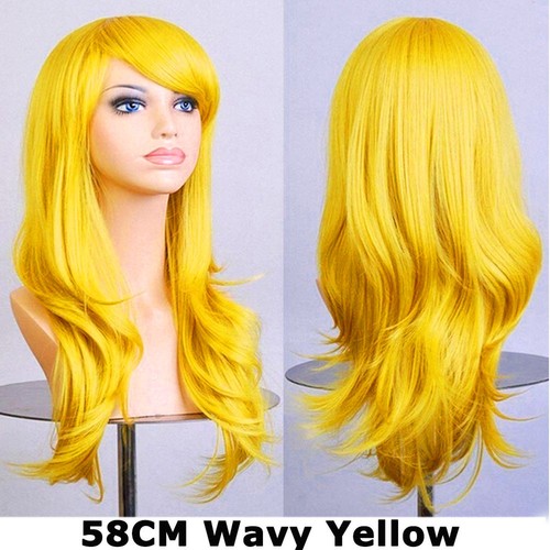 Glueless Ombre Long Wavy Full Wig Costume Anime Halloween Full Wigs Purple Pinkz - Picture 21 of 74