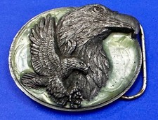Magnificent Patriotic Eagle Bird of Prey Pewter Vtg 1990's Siskiyou Belt Buckle