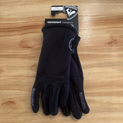 Rossignol Ski Men's Midweight iTip Water Resistant Gloves - Medium Black NWT $45