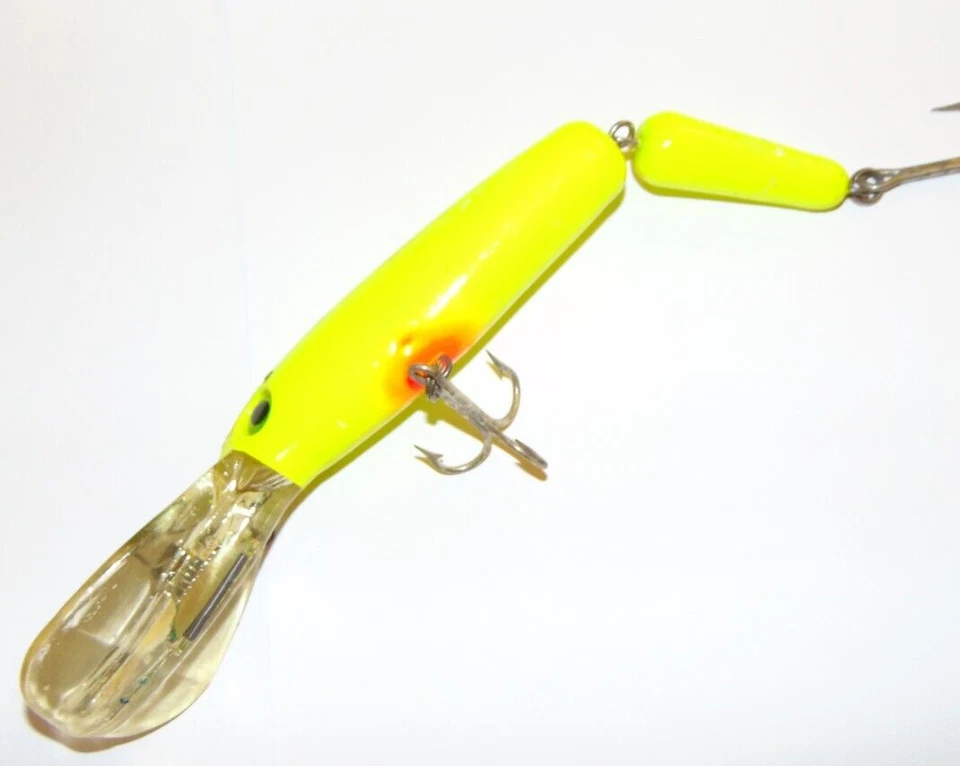 Señuelo de pesca amarillo 30 articulado elástico 11" vintage para hombre Wahoo atún Mahi Chartr Foto 3 de 3