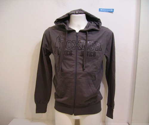 BOXEUR DES RUES FELPA UOMO APERTA LEGGERA CAPPUCCIO BXE4642D STONE MARRONE  S | eBay