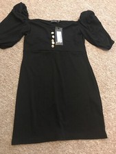 Women's Uk12 Nasty Gal Mini Dress Ribbed Half Sleeve Bnwt