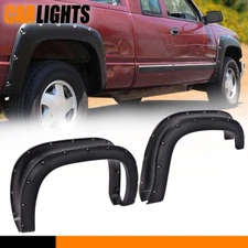 4pcs Fits 2007-13 GMC Sierra 1500 Fender Flares Pocket Rivet Textured w/Hardware