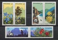 35885) Poland 1975 MNH** Polish Mountain Guides 3 Pairs