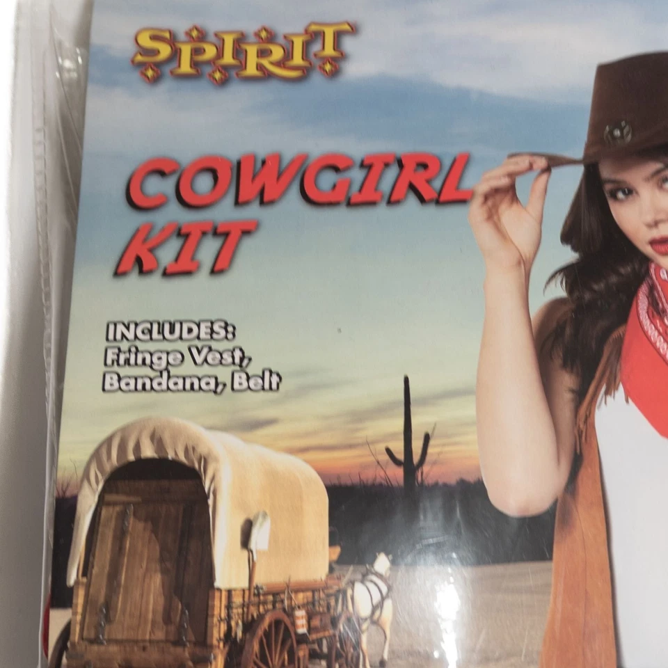 Kit Disfraz Vaquera Adulta Talla S/M Con Flecos Chaleco Bandana y Cinturón Foto 2 de 4