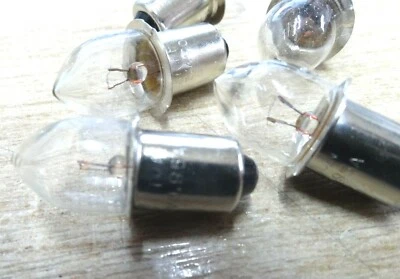 5x Krypton 950mA 2.4V 2 battery cell Pre-Focus Torch Bulbs push flange fitting